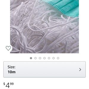 11 Yard 1/8 Inch Elastic Strap Earloop Cord